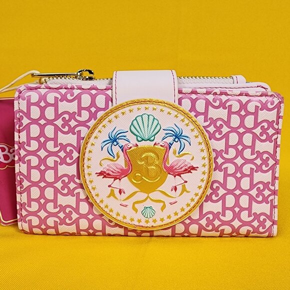 Loungefly Barbie Movie Logo Pink Flamingo Flap Wallet NEW - Picture 1 of 14
